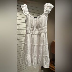 Trixxi White Sleeveless Ruffled Sundress